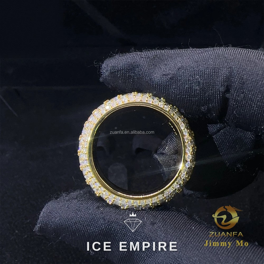 Iced Out Gold Plated Moissanite Engagement Ring