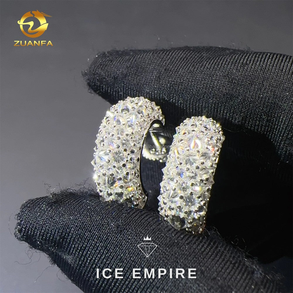 Iced Out 925 Silver Moissanite Earrings