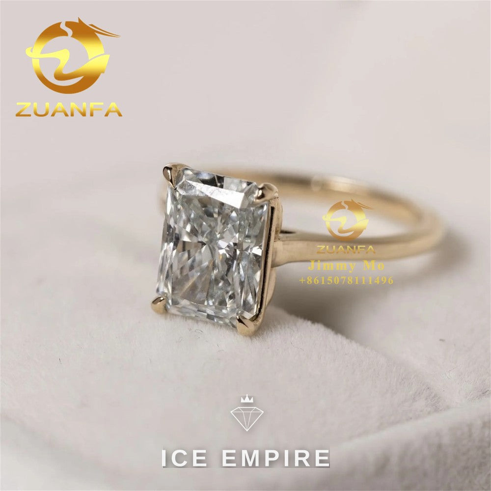 Iced Out 10K Gold Moissanite Engagement Ring
