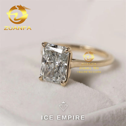 Iced Out 10K Gold Moissanite Engagement Ring