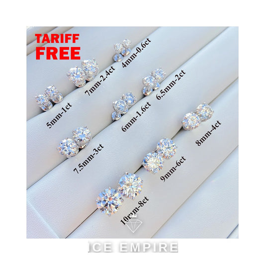 Iced Out Rose Gold Plated Moissanite Stud Earrings