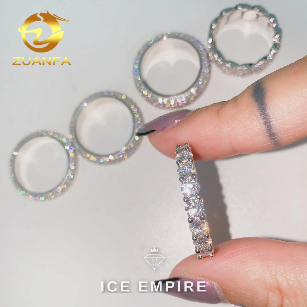 Iced Out 925 Silver Moissanite Ring