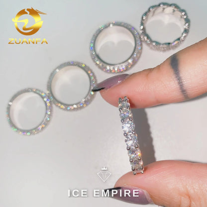 Iced Out 925 Silver Moissanite Ring
