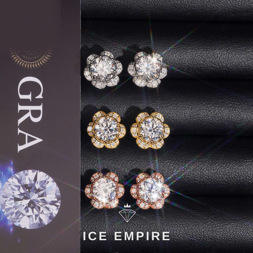 Iced Out 925 Silver Moissanite Earrings