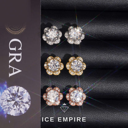 Iced Out 925 Silver Moissanite Earrings