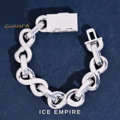 Iced Out Baguette 925 Silver Moissanite Cuban Chain