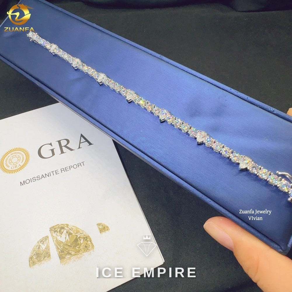 Iced Out 925 Silver Moissanite Tennis Chain