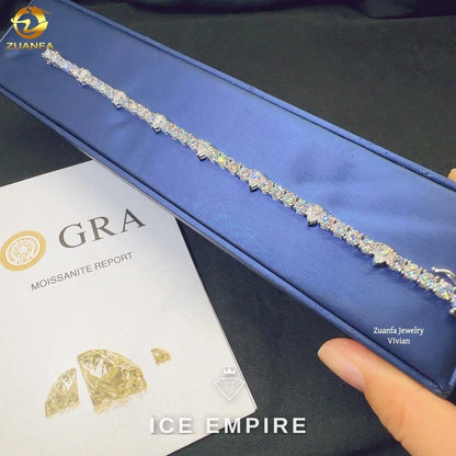 Iced Out 925 Silver Moissanite Tennis Chain