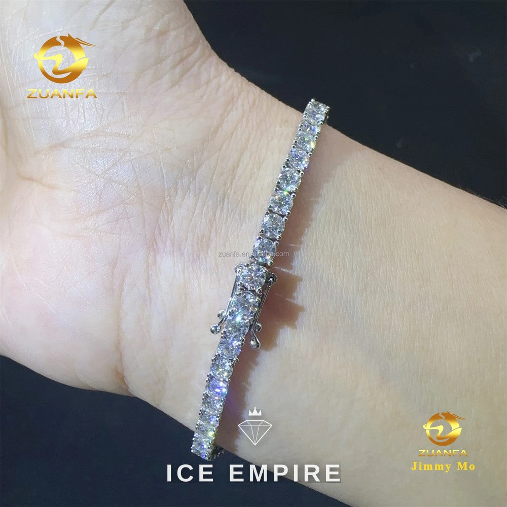 Iced Out 10K Gold Moissanite Tennis Chain