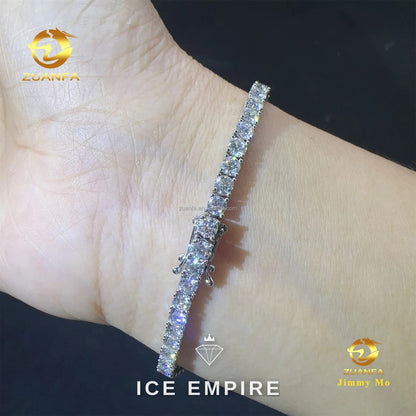 Iced Out 10K Gold Moissanite Tennis Chain