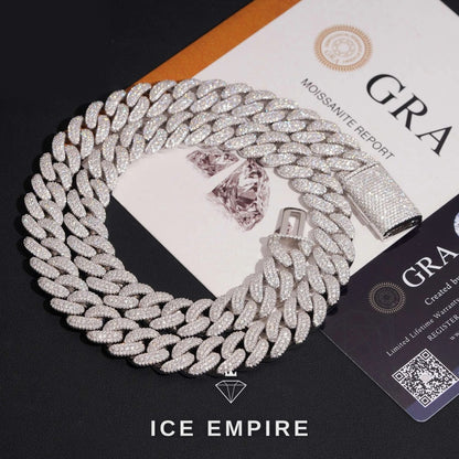 Iced Out Rose Gold Plated Moissanite Cuban Chain