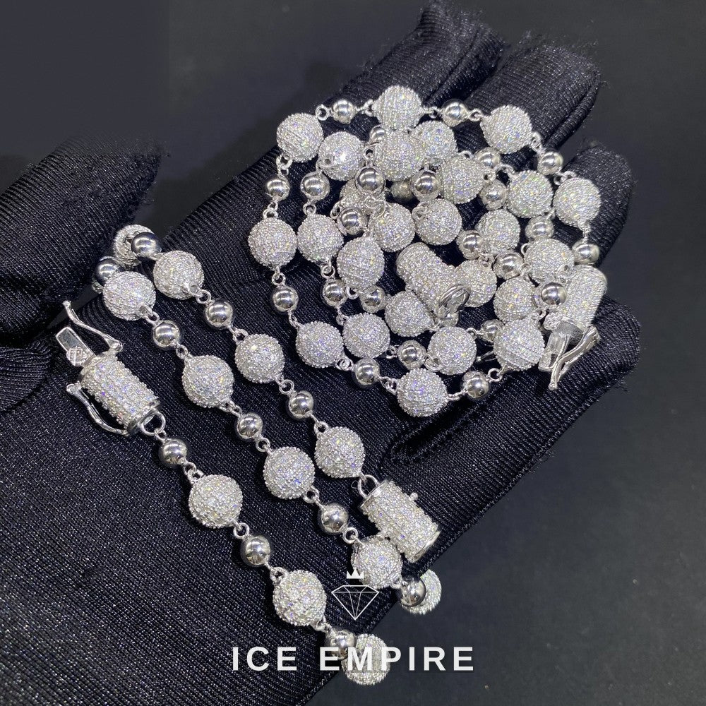 Iced Out 925 Silver Moissanite Cuban Chain