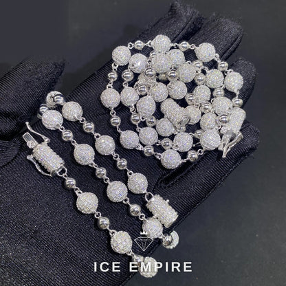 Iced Out 925 Silver Moissanite Cuban Chain