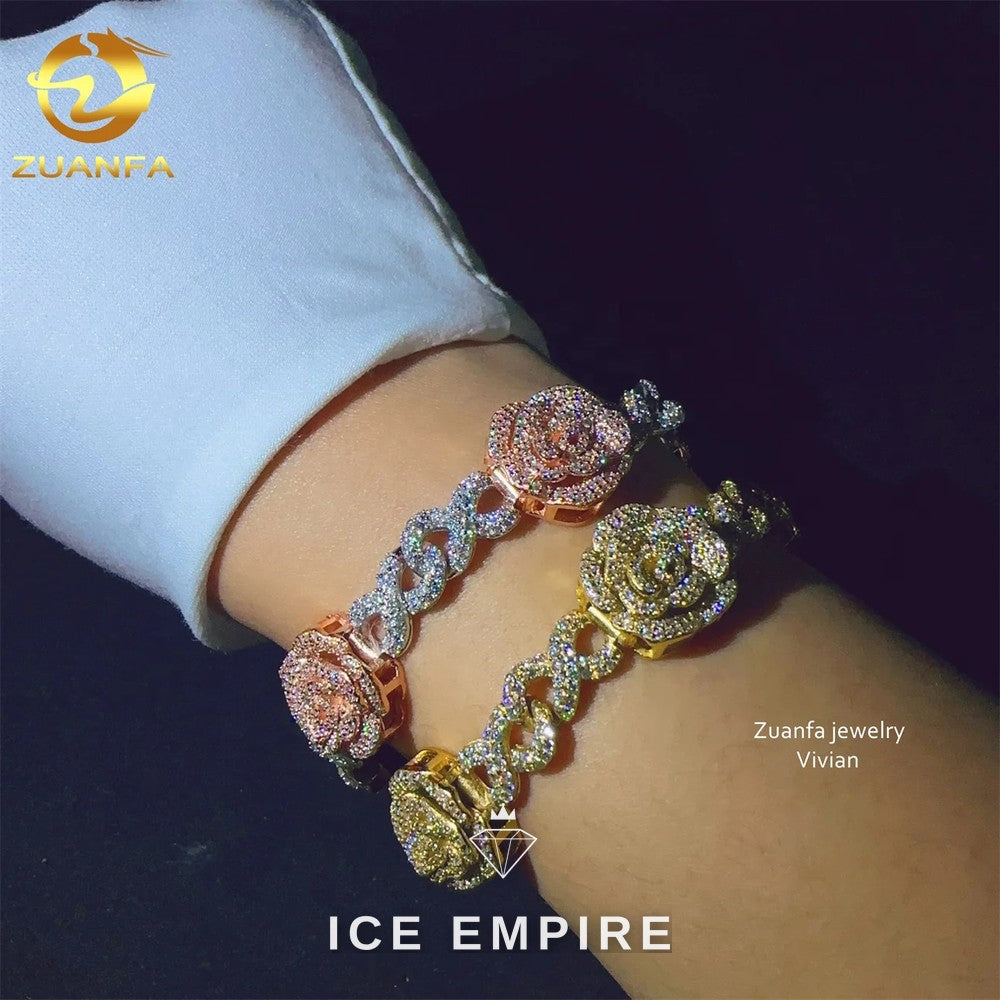 Iced Out 925 Silver Moissanite Cuban Chain
