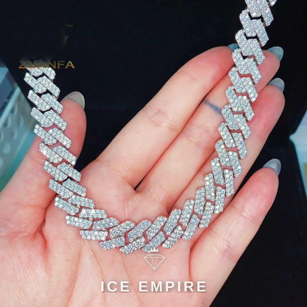 Iced Out Rose Gold Plated Moissanite Cuban Chain