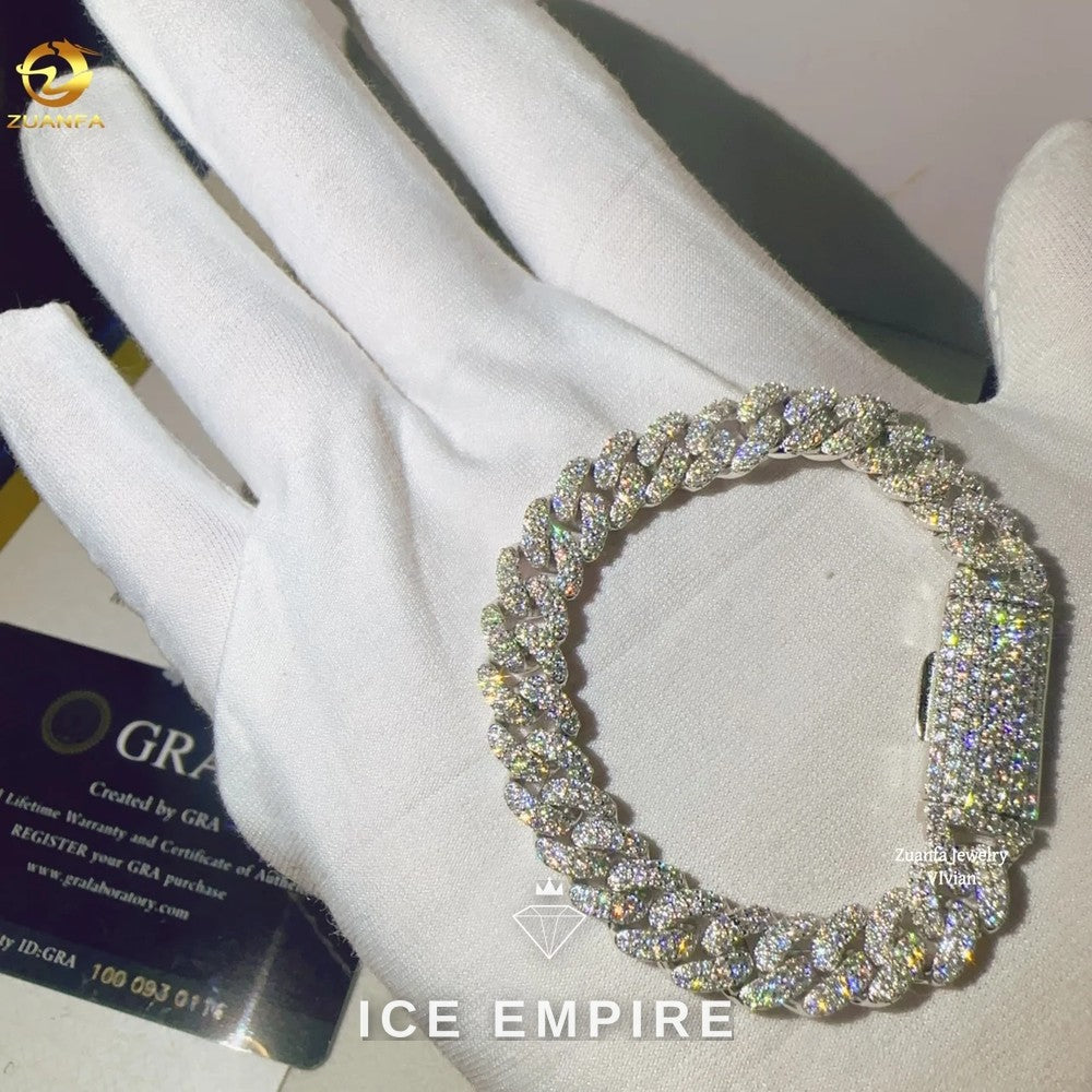 Iced Out Rose Gold Plated Moissanite Cuban Chain
