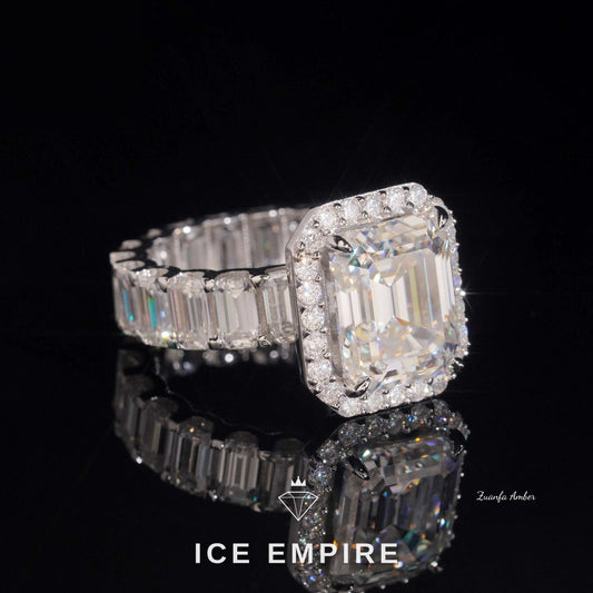 Iced Out 14K Gold Lab Grown Diamond Wedding Band