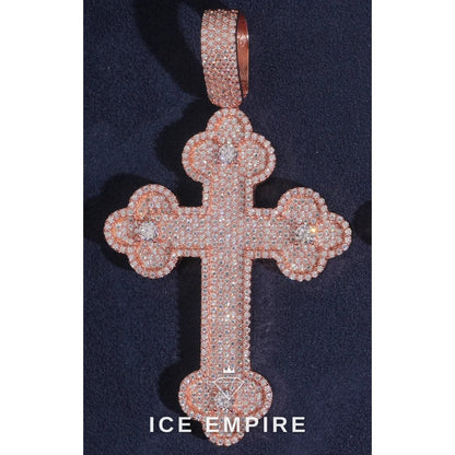 Iced Out Cross 925 Silver Moissanite Pendant