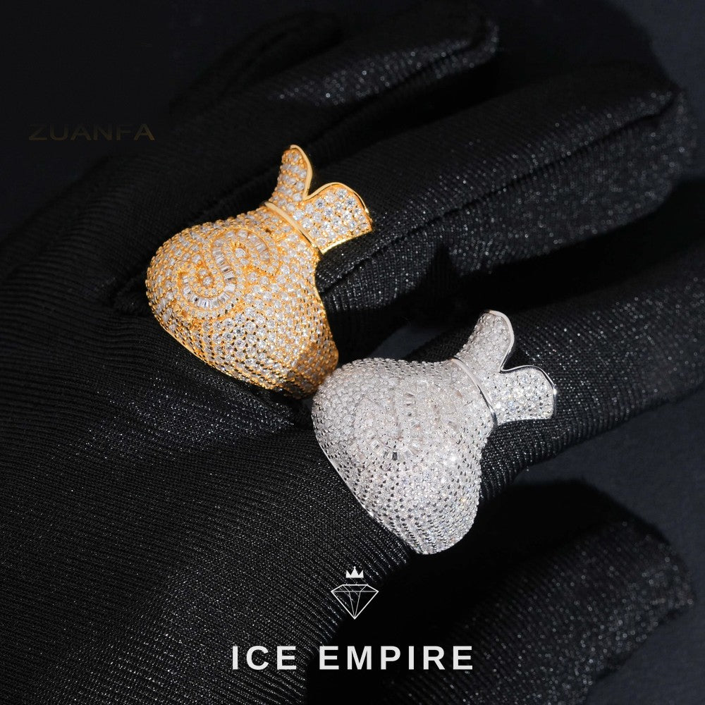 Iced Out Baguette 925 Silver Pendant
