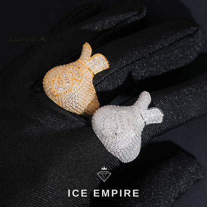 Iced Out Baguette 925 Silver Pendant