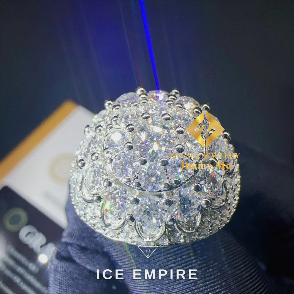 Iced Out Baguette 925 Silver Moissanite Ring