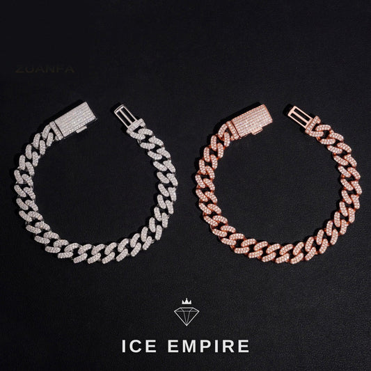 Iced Out Rose Gold Plated Moissanite Cuban Chain