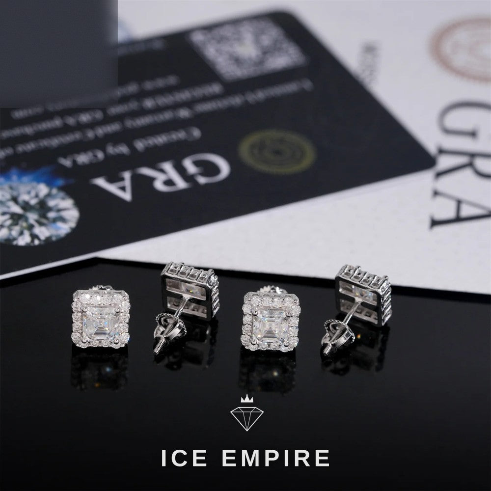 Iced Out Rose Gold Plated Moissanite Earrings