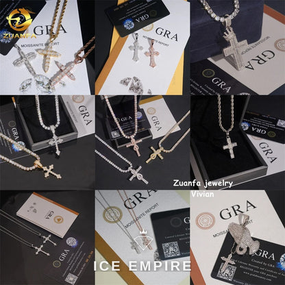 Iced Out Cross 925 Silver Pendant