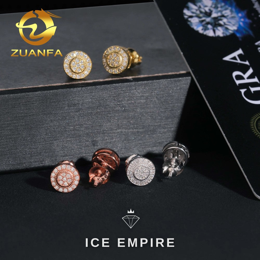 Iced Out Gold Plated Moissanite Earrings
