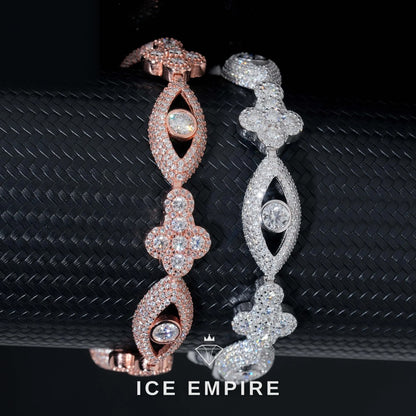 Iced Out Cross Rose Gold Plated Moissanite Cuban Chain