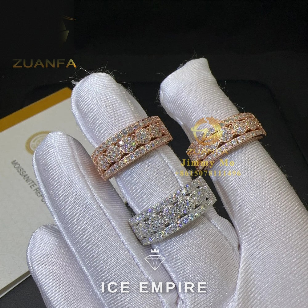 Iced Out 925 Silver Moissanite Ring