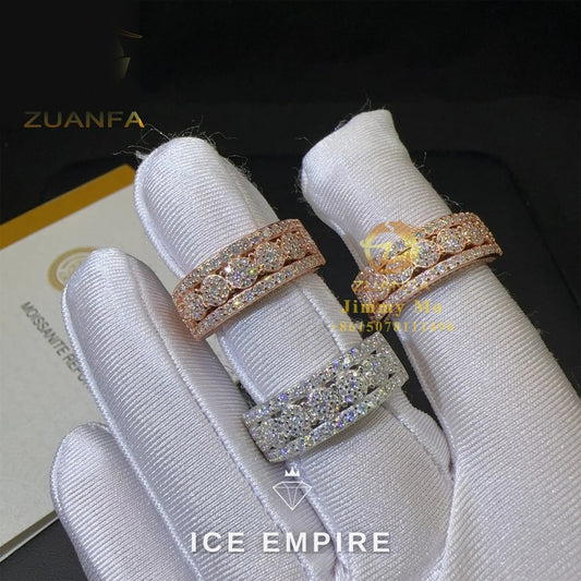 Iced Out 925 Silver Moissanite Ring