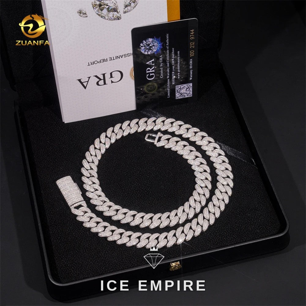 Iced Out Rose Gold Plated Moissanite Cuban Chain