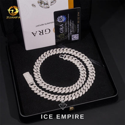 Iced Out Rose Gold Plated Moissanite Cuban Chain