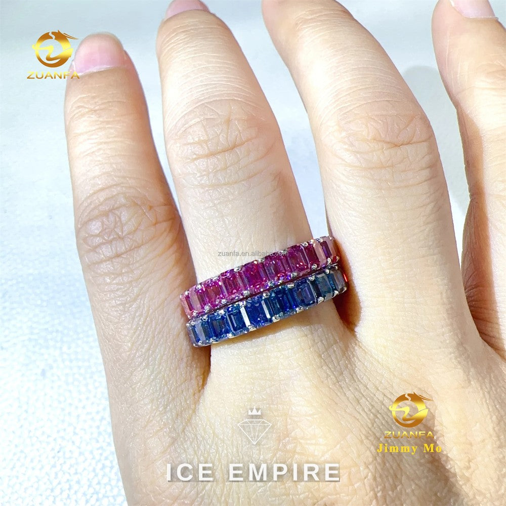 Iced Out 925 Silver Moissanite Ring
