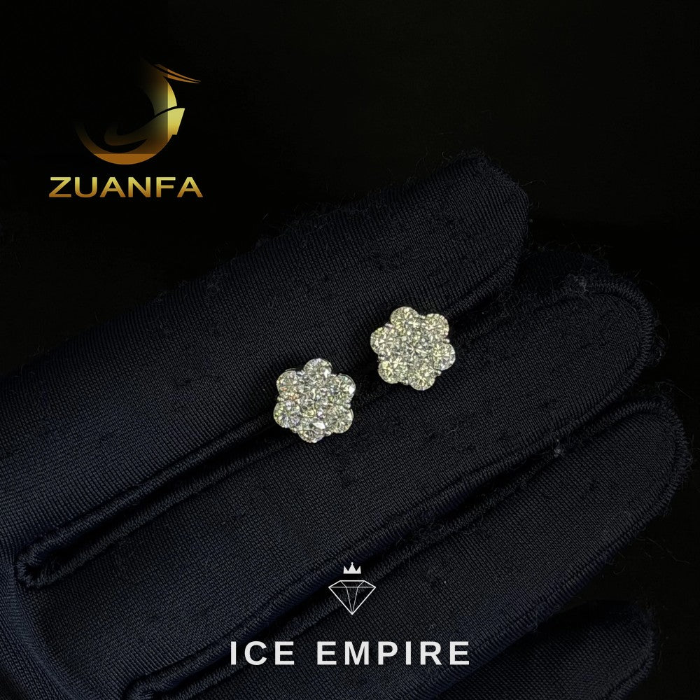 Iced Out 925 Silver Moissanite Earrings