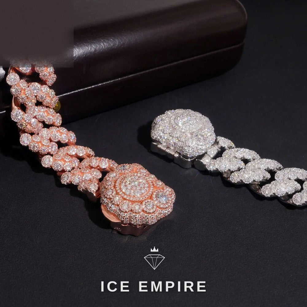 Iced Out 925 Silver Moissanite Cuban Chain