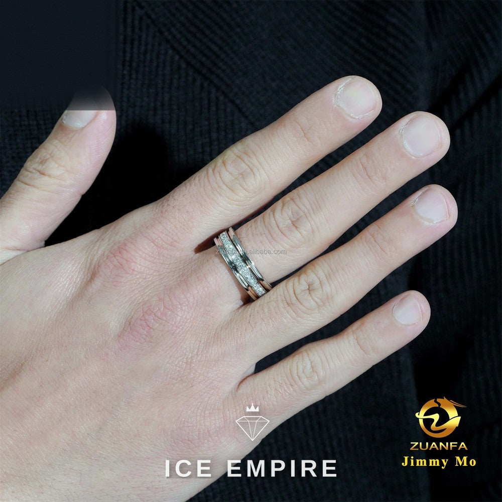 Iced Out Rose Gold Lab Grown Diamond Engagement Ring