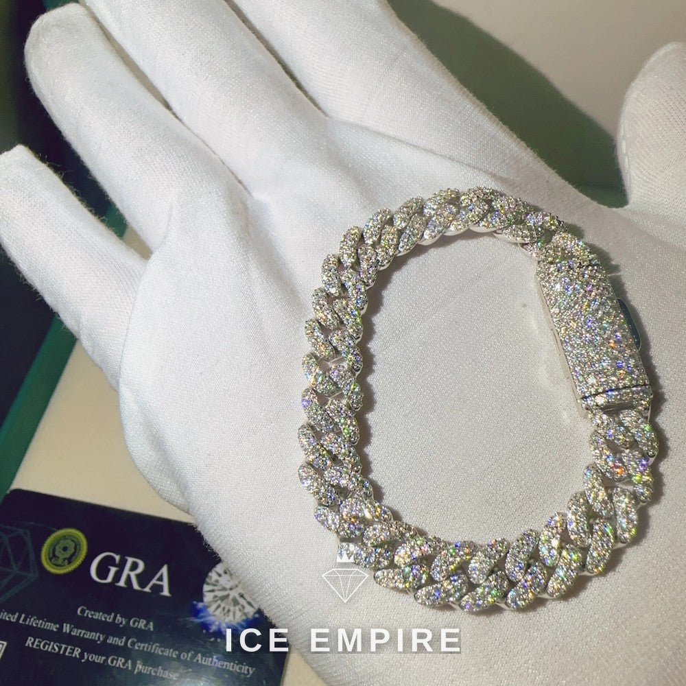 Iced Out Rose Gold Plated Moissanite Cuban Chain