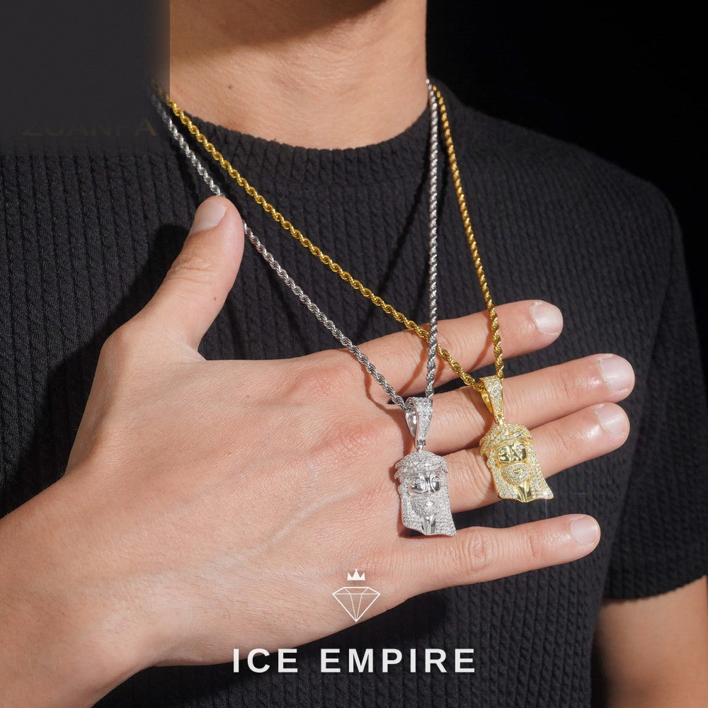 Iced Out Baguette 925 Silver Pendant