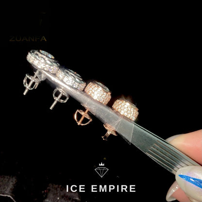 Iced Out Gold Plated Moissanite Stud Earrings