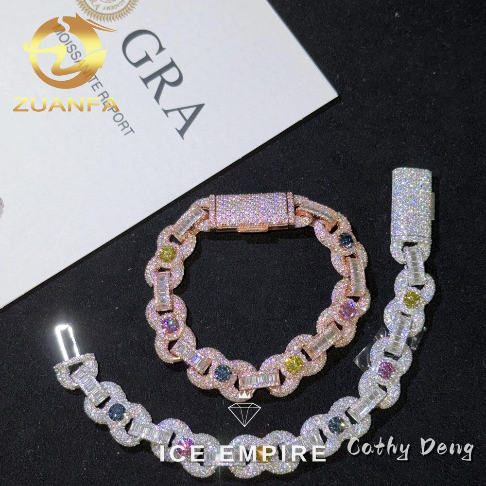 Iced Out 925 Silver Moissanite Cuban Chain
