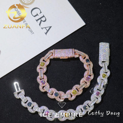 Iced Out 925 Silver Moissanite Cuban Chain