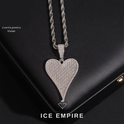 Iced Out Heart 925 Silver Moissanite Pendant