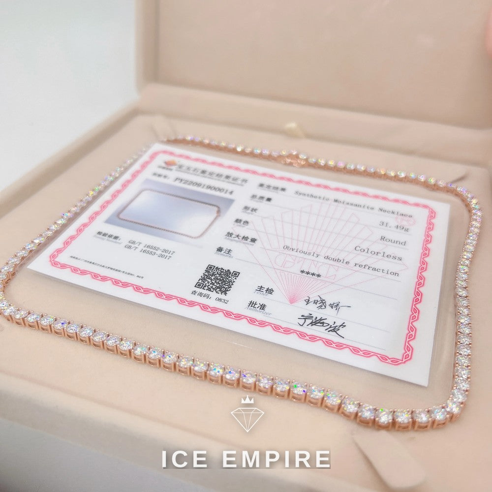 Iced Out Rose Gold Plated Moissanite Cuban Chain