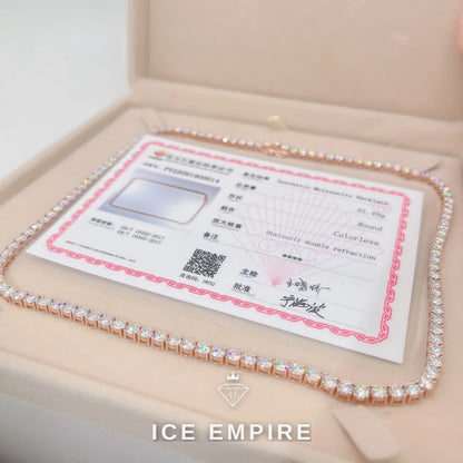 Iced Out Rose Gold Plated Moissanite Cuban Chain