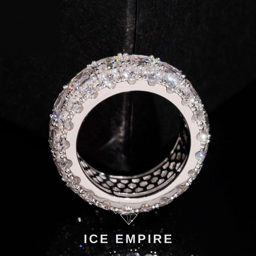 Iced Out 925 Silver Moissanite Ring