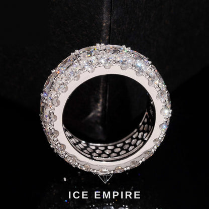 Iced Out 925 Silver Moissanite Ring