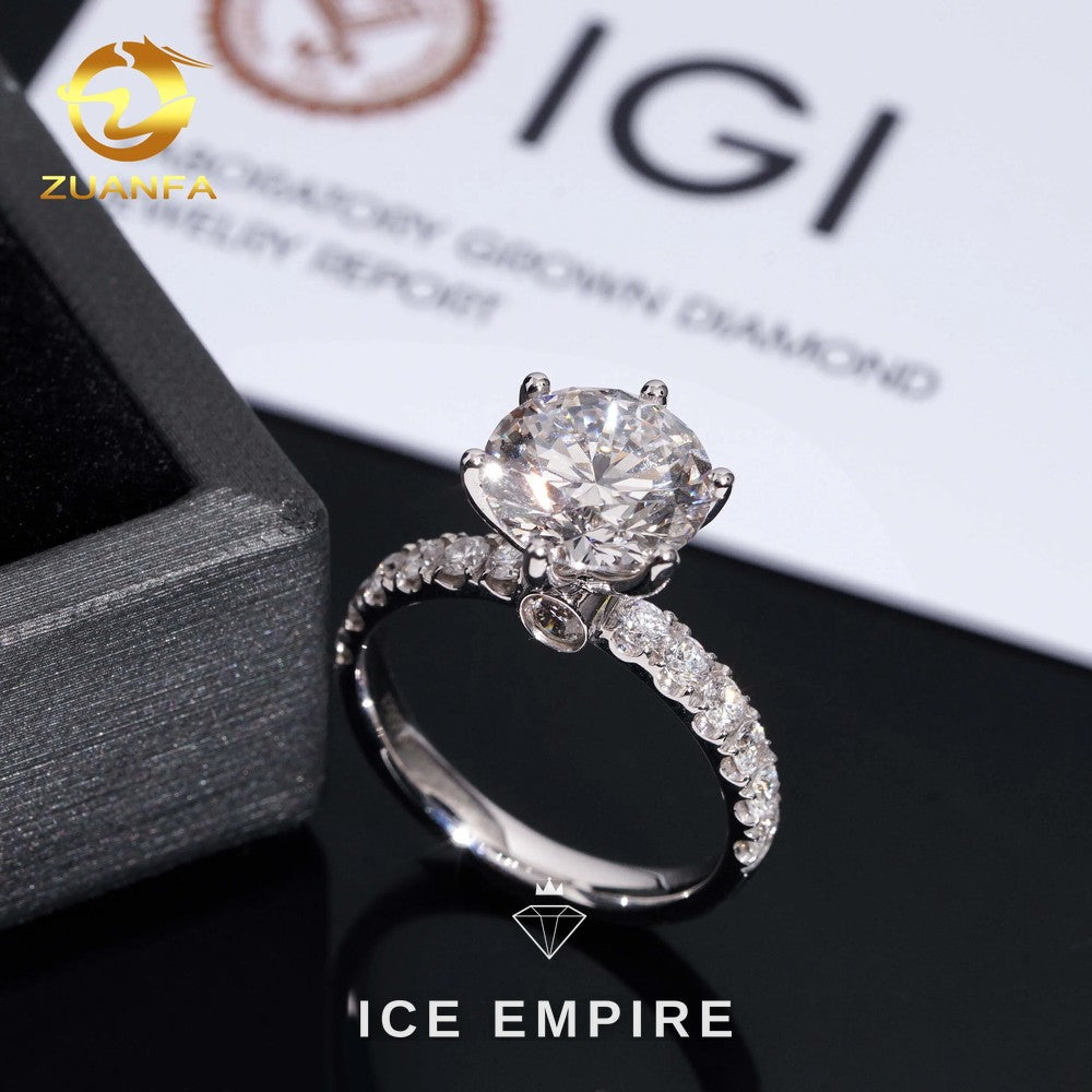 Iced Out 18K Gold Lab Grown Diamond Wedding Band
