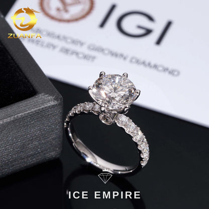 Iced Out 18K Gold Lab Grown Diamond Wedding Band